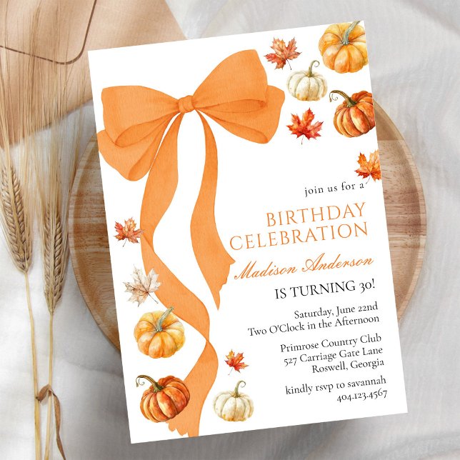 Coquette Fall Birthday Invitation (Creator Uploaded)