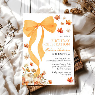 Coquette Fall Birthday Invitation