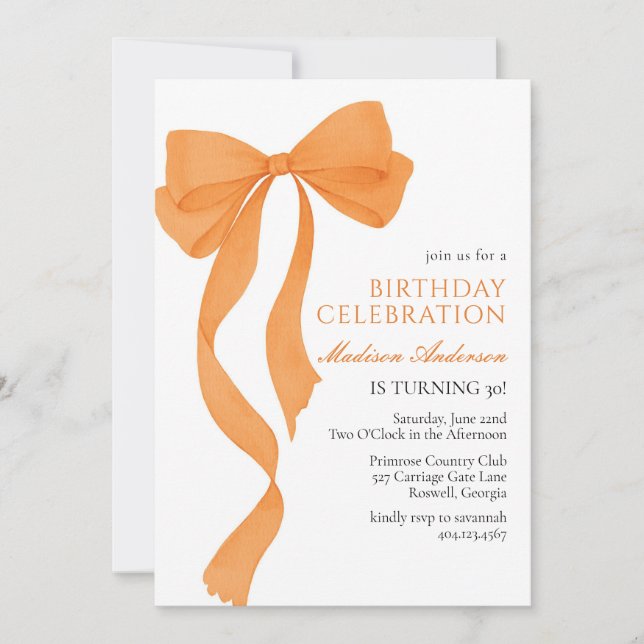 Coquette Fall Birthday Invitation (Front)