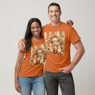 Coquette Fall Highland Cow T-Shirt