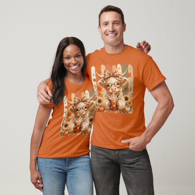 Coquette Fall Highland Cow T-Shirt (Unisex)
