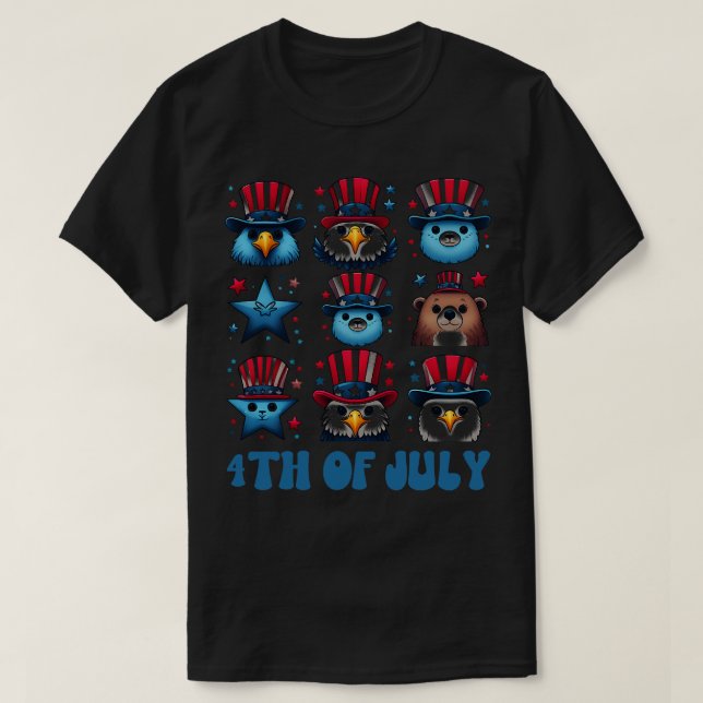 Coquette Fireworks Independence Day Oversized Bow  T-Shirt (Design Front)