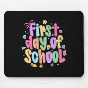 Coquette First Day Of School Bow Preppy Back To Sc Mouse Pad