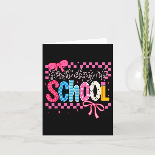 Coquette First Day Of School  Card (Front)
