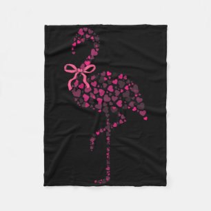 Coquette Flamingo Heart Cute Pink Valentine's Day  Fleece Blanket