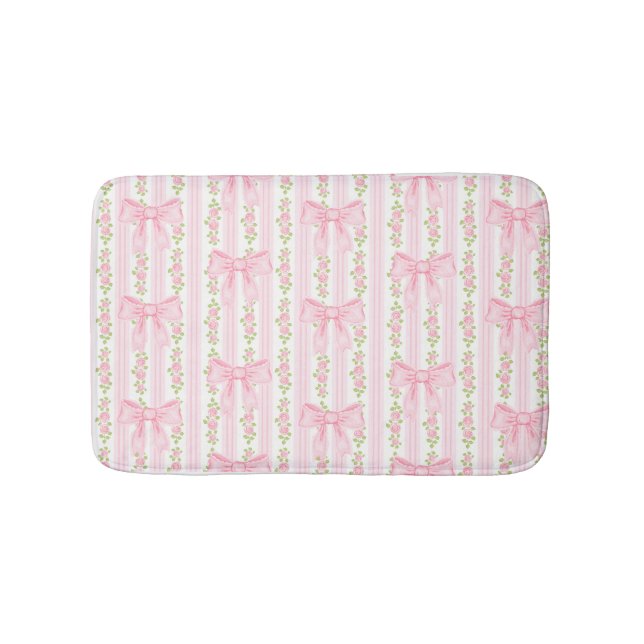 Coquette Floral Bath Mat, Coquette Bathroom decor Mat (Front)