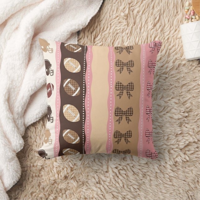 Coquette Football Bows Leopard Pattern (10) Cushion (Blanket)