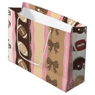 Coquette Football Bows Leopard Pattern (10) Large Gift Bag