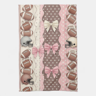 Coquette Football Bows Leopard Pattern (10) Tea Towel