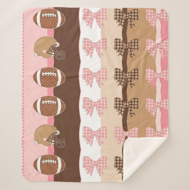 Coquette Football Bows Leopard Pattern (11) Sherpa Blanket (Front)
