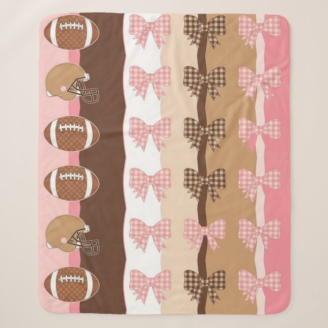 Coquette Football Bows Leopard Pattern (11) Sherpa Blanket (Front)
