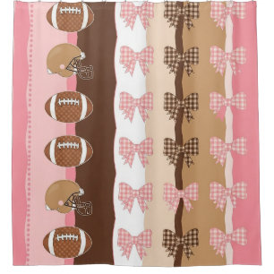 Coquette Football Bows Leopard Pattern (11) Shower Curtain
