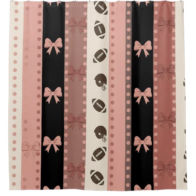 Coquette Football Bows Leopard Pattern (13) Shower Curtain (Front)