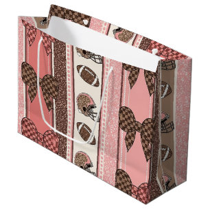 Coquette Football Bows Leopard Pattern (2) Large Gift Bag