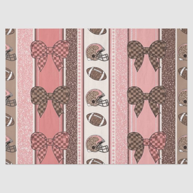 Coquette Football Bows Leopard Pattern (2) Tissue Paper (Front)
