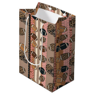 Coquette Football Bows Leopard Pattern (3) Medium Gift Bag