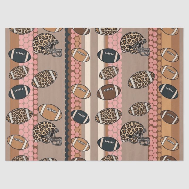 Coquette Football Bows Leopard Pattern (3) Tissue Paper (Front)