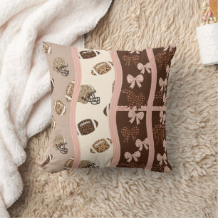 Coquette Football Bows Leopard Pattern (4) Cushion