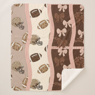 Coquette Football Bows Leopard Pattern (4) Sherpa Blanket