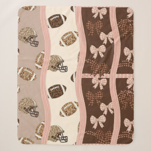 Coquette Football Bows Leopard Pattern (4) Sherpa Blanket