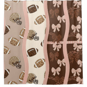 Coquette Football Bows Leopard Pattern (4) Shower Curtain