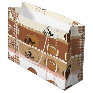 Coquette Football Bows Leopard Pattern (5) Large Gift Bag