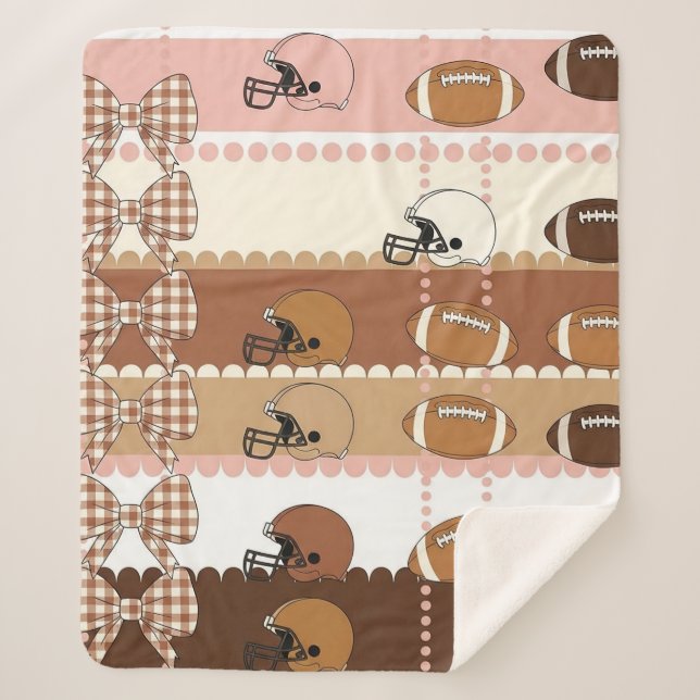 Coquette Football Bows Leopard Pattern (5) Sherpa Blanket (Front)