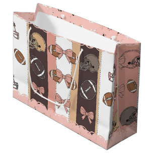 Coquette Football Bows Leopard Pattern (6) Large Gift Bag