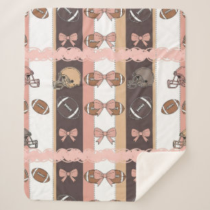 Coquette Football Bows Leopard Pattern (6) Sherpa Blanket