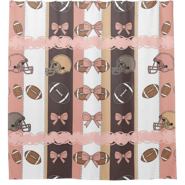 Coquette Football Bows Leopard Pattern (6) Shower Curtain (Front)