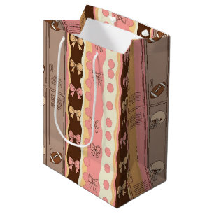 Coquette Football Bows Leopard Pattern (7) Medium Gift Bag
