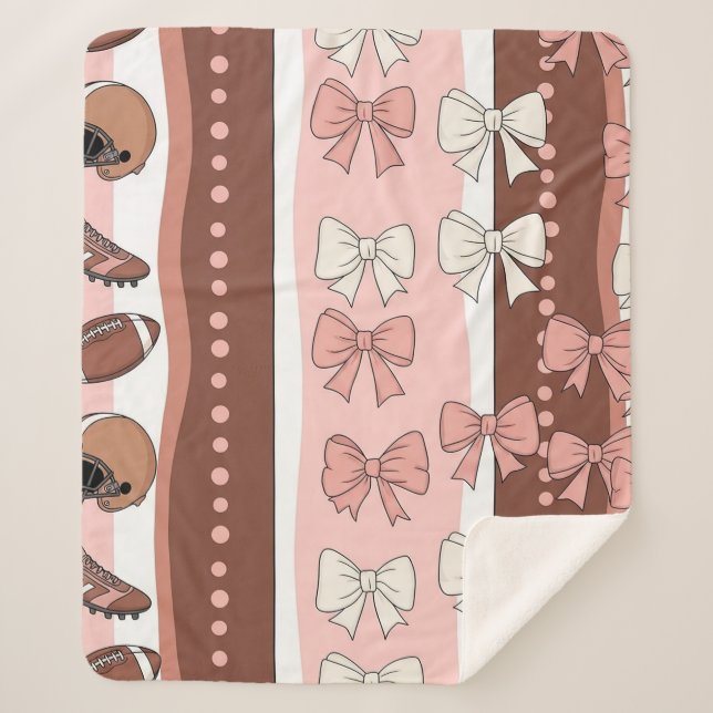 Coquette Football Bows Leopard Pattern (7) Sherpa Blanket (Front)