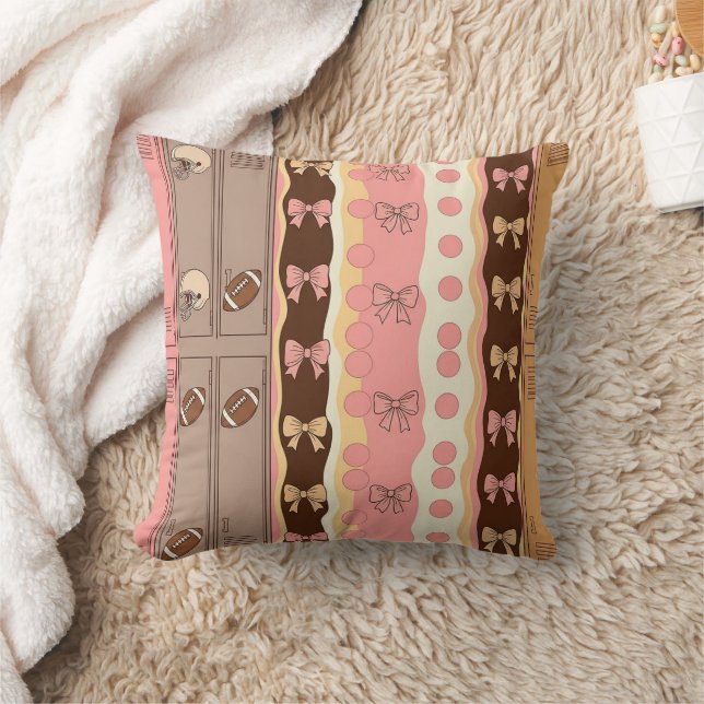 Coquette Football Bows Leopard Pattern (8) Cushion (Blanket)