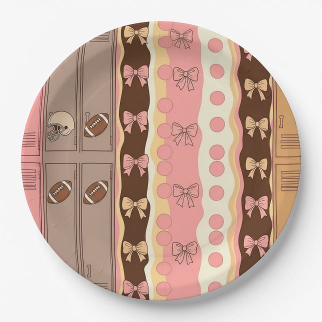Coquette Football Bows Leopard Pattern (8) Paper Plate (Front)