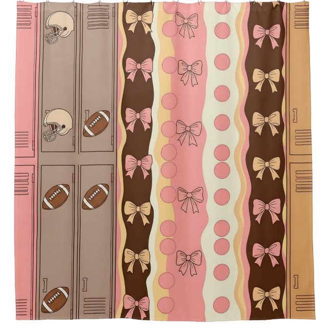 Coquette Football Bows Leopard Pattern (8) Shower Curtain (Front)