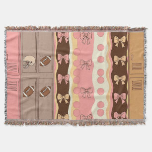 Coquette Football Bows Leopard Pattern (8) Throw Blanket