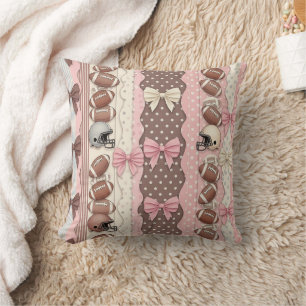 Coquette Football Bows Leopard Pattern (9) Cushion