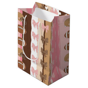 Coquette Football Bows Leopard Pattern (9) Medium Gift Bag