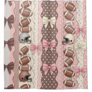 Coquette Football Bows Leopard Pattern (9) Shower Curtain