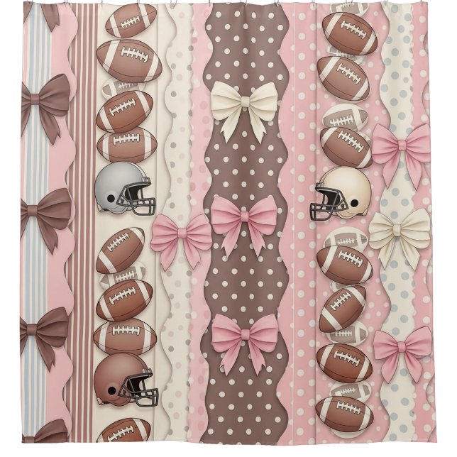 Coquette Football Bows Leopard Pattern (9) Shower Curtain (Front)