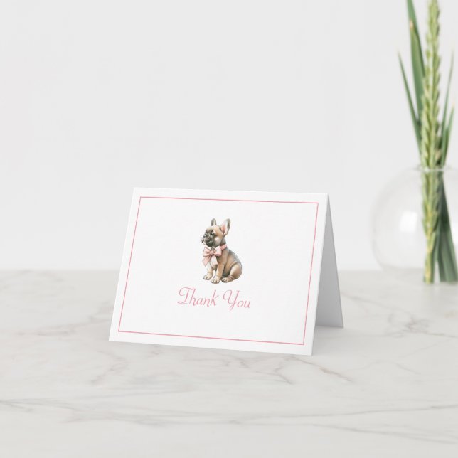 Coquette Frenchie Thank You Card (Front)