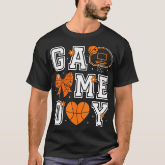 Coquette Game Day Basketball Mama Mum Basketball S T-Shirt