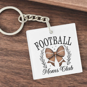 Coquette Game Day Football Moms Club Key Ring