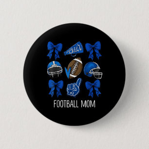 Coquette Game Day Football Mum Team Sport Cheer Fo 6 Cm Round Badge
