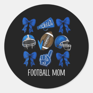 Coquette Game Day Football Mum Team Sport Cheer Fo Classic Round Sticker