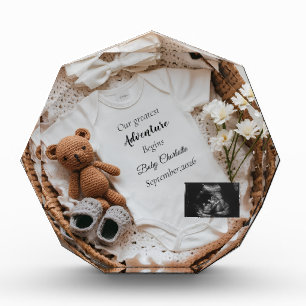 Coquette Gender Neutral Pregnancy Announcement  Photo Block