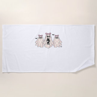 Coquette ghosts with a black cat Classic T-Shirt Beach Towel