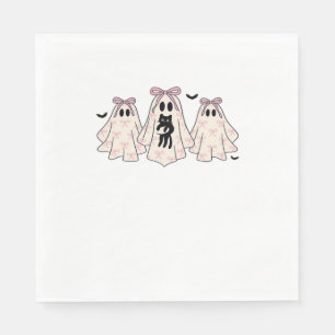 Coquette ghosts with a black cat Classic T-Shirt Napkin