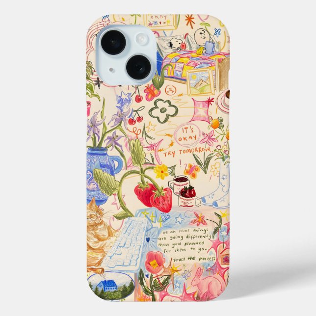 Coquette Girl Preppy Collage, Phone case (Back)
