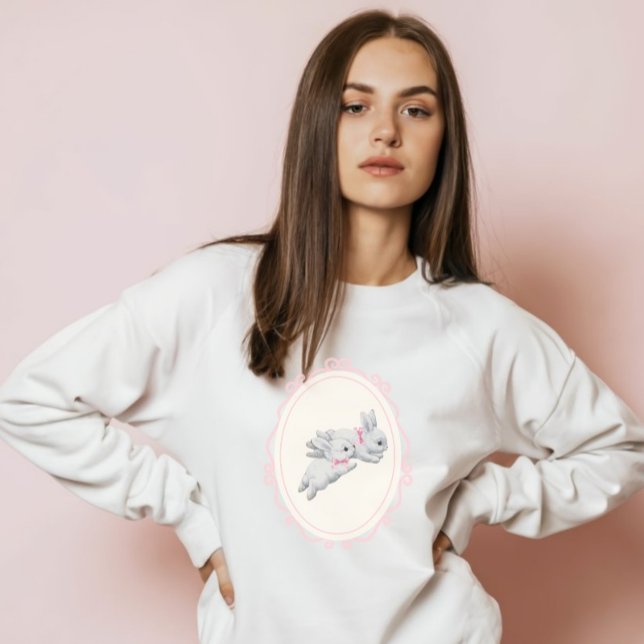 Coquette Girl - Trendy Bunny with pink bow Hoodie (Creator Uploaded)